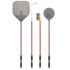 Alfa Forni Alfa 48" 4-Piece Pizza Peel Set (Red) - AC-4PSET48RD BBQ Accessories