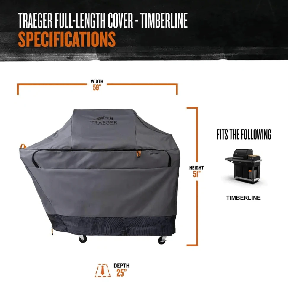 Traeger Canada Traeger Full-Length Grill Cover (TIMBERLINE) - BAC602 BBQ Accessories 7 Traeger Canada Traeger Full-Length Grill Cover (TIMBERLINE) - BAC602 BBQ Accessories