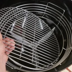 BBQ Accessories Kick Ash Basket Ring Of Fire W. Divider (Weber 22" Kettle) - KAB-W22