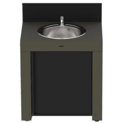 ENO La Plancha Modulo Outdoor Sink & Cupboard (Gray Galvanized Steel) - PMOD7003