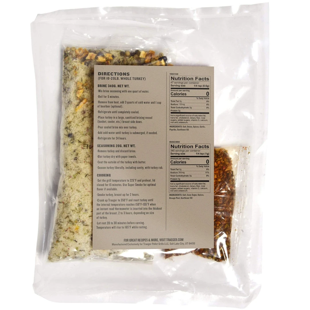 Traeger Canada Traeger Turkey Blend Wood Pellets 18lb + Brine Kit (Limited Edition) - PEL351 5 Traeger Canada Traeger Turkey Blend Wood Pellets 18lb + Brine Kit (Limited Edition) - PEL351