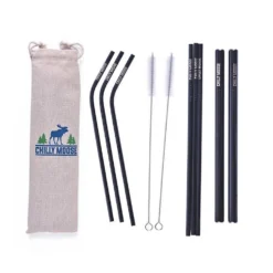 Chadwicks & Hacks BBQ Accessories Chilly Moose Stainless Steel Reusable Straws (8 Pack) - BWSTRAW